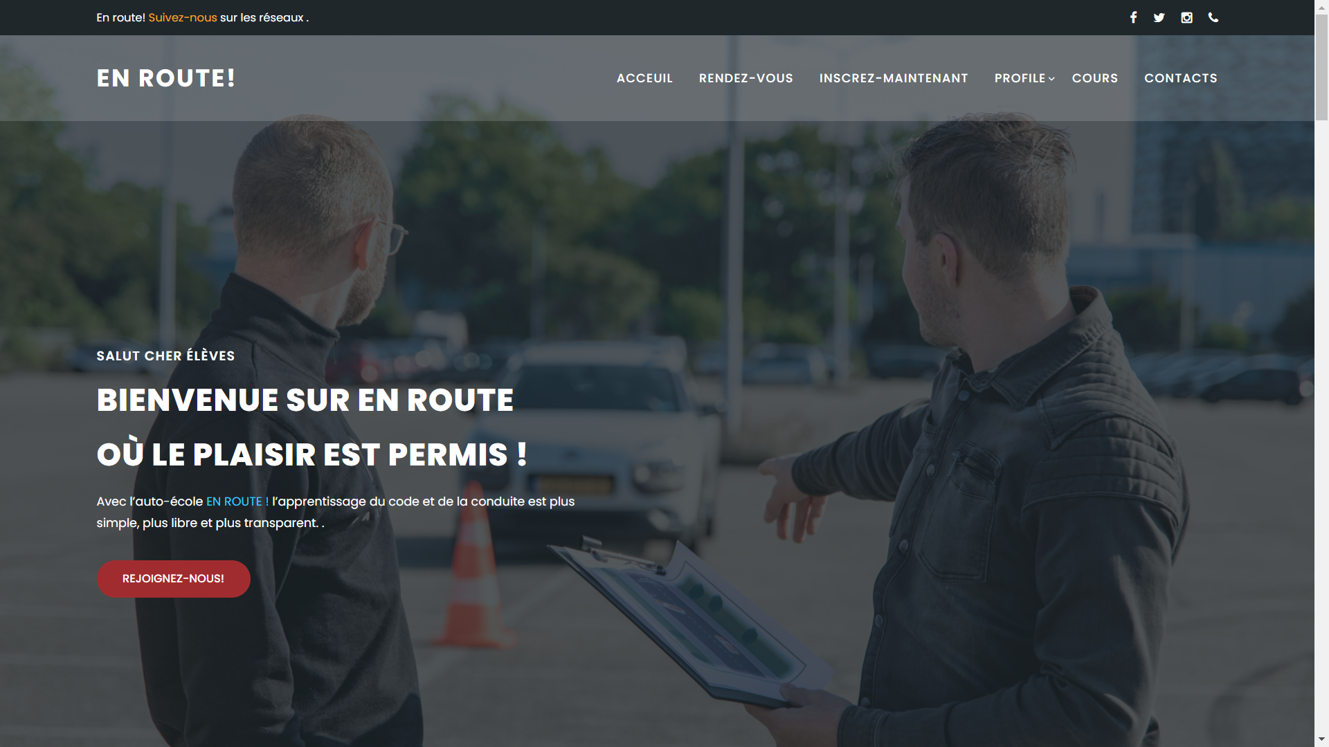 En Route Driving School Website